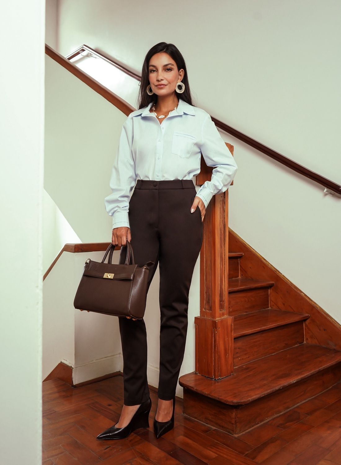 Camisa Tricoline Bolso Pregas - Donna Ritz Camisa Tricoline Bolso Pregas - Donna Ritz