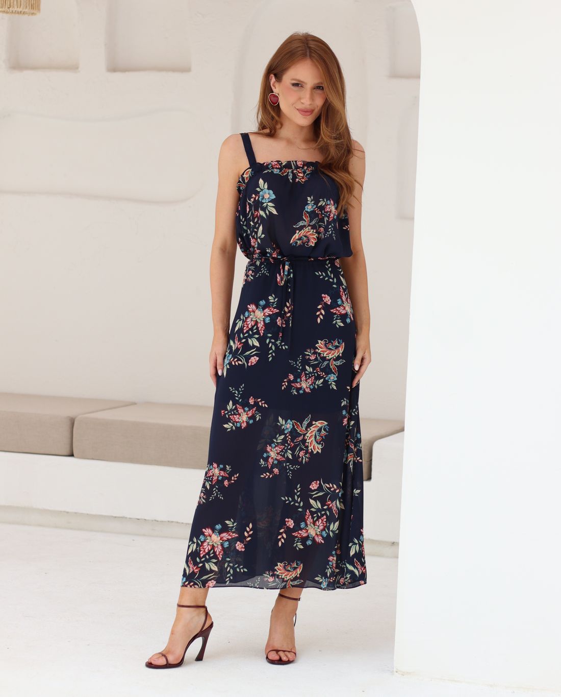 Conjunto Crepe Regata e Saia Floral - Doce Flor