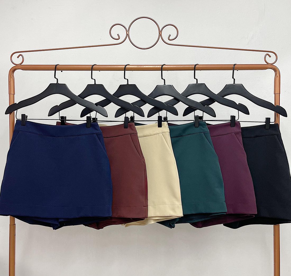 Shorts Saia Alfaiataria Com Zíper - Milalai