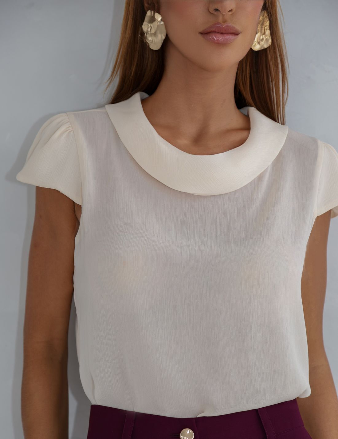 Blusa Crepe Com Gola - Doce Flor