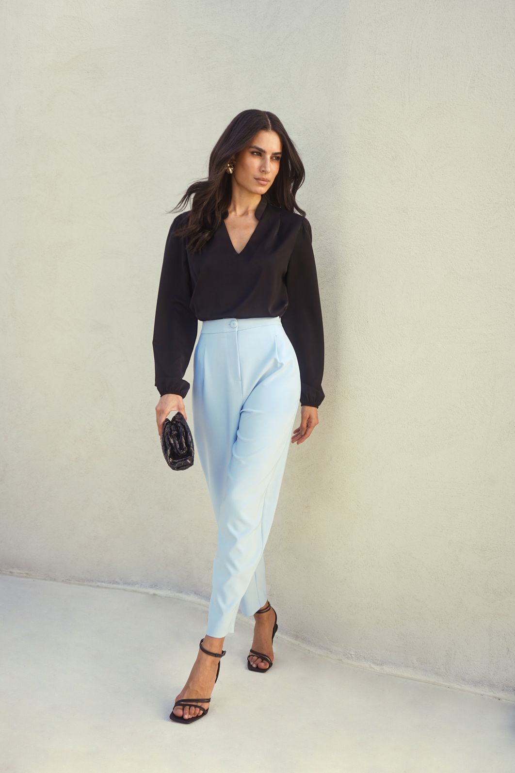 Calça Barrel Prega Span - Donna Ritz Calça Barrel Prega Span - Donna Ritz