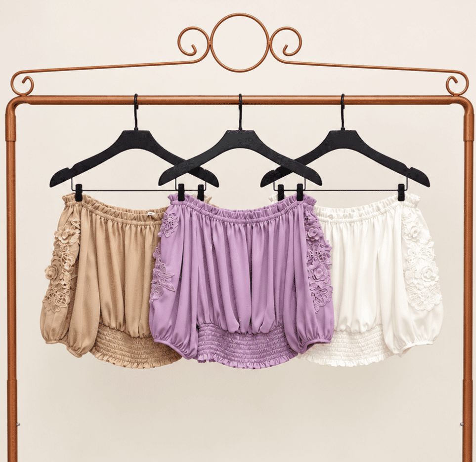 Blusa Ombro a Ombro Manga Renda - Milalai Blusa Ombro a Ombro Manga Renda - Milalai