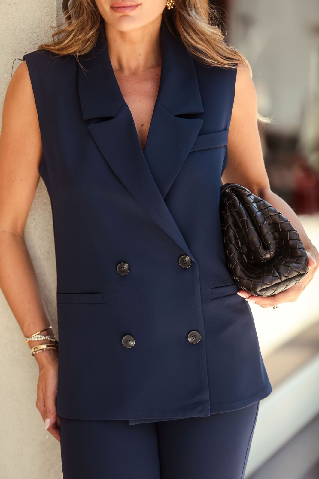 Colete Alfaiataria Alongado Transpassado - Doce Flor