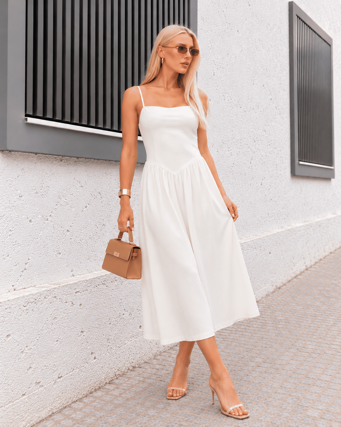 Vestido Midi Em Linen Lastex Vestido Midi Em Linen Lastex