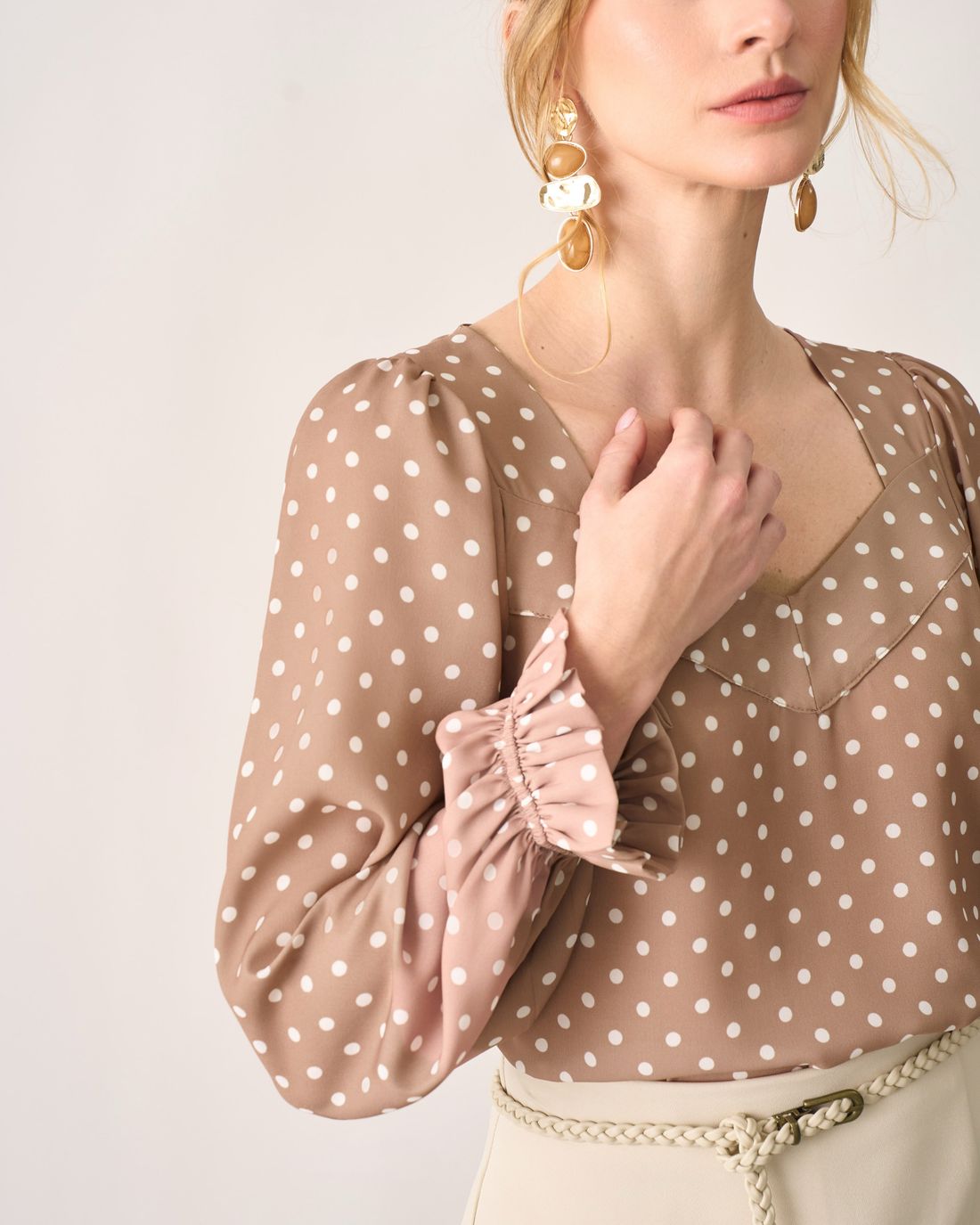 Blusa Crepe Manga Longa Poás - Milalai Blusa Crepe Manga Longa Poás - Milalai