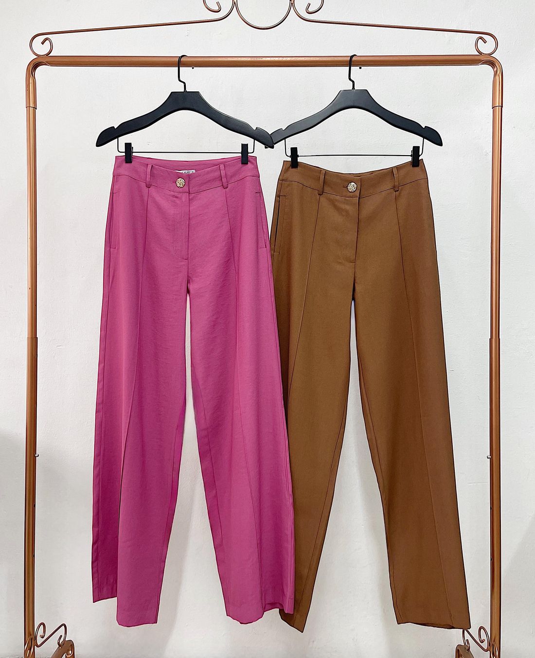 Calça Marrant Reta Nervura Botão Orgânico - Milalai