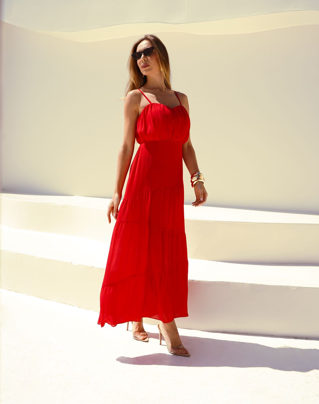 Vestido Longo Yoryu Franzido - Donna Ritz - Look Natal