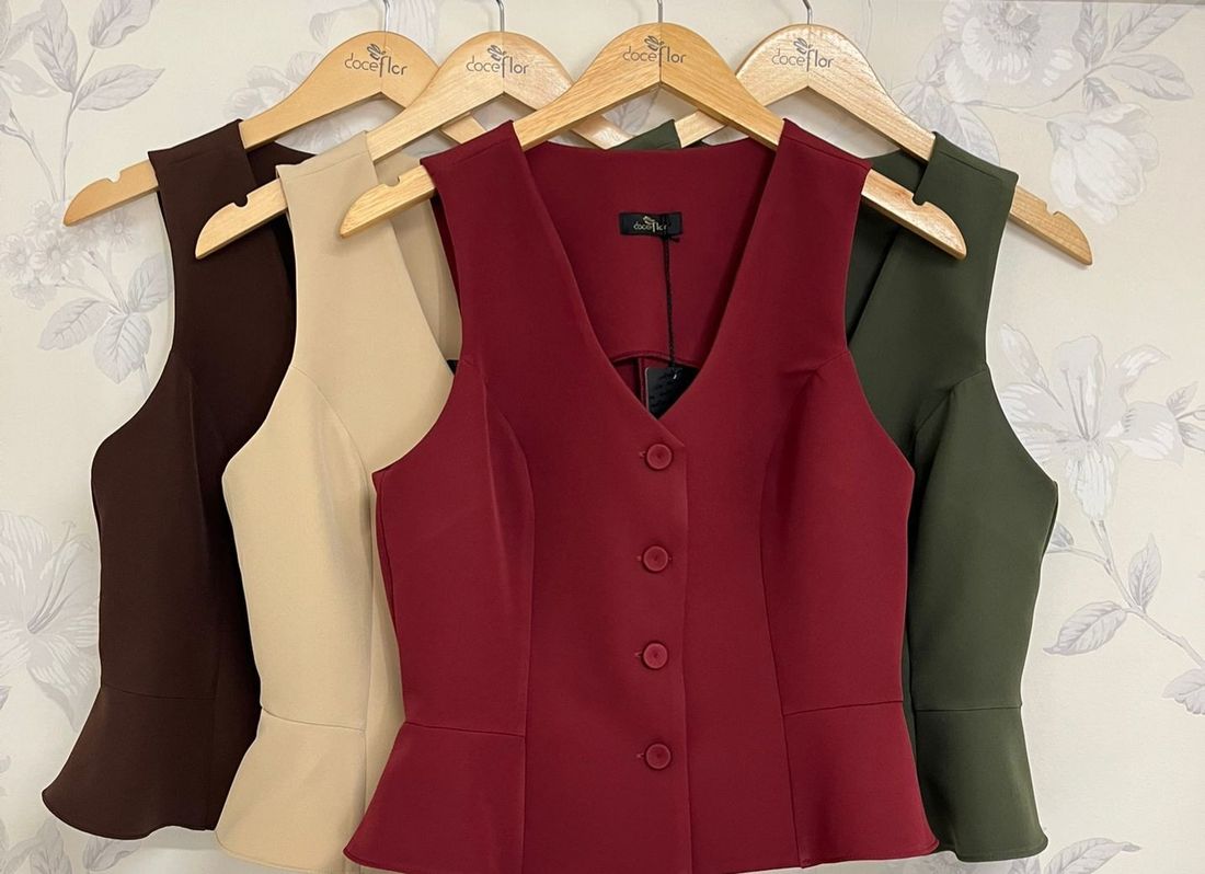 Colete Alfaiataria Com Peplum - Doce Flor