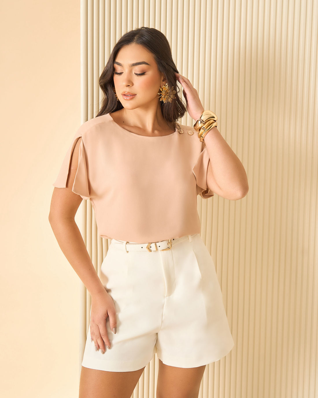 Blusa Crepe Botões - Milalai Blusa Crepe Botões - Milalai