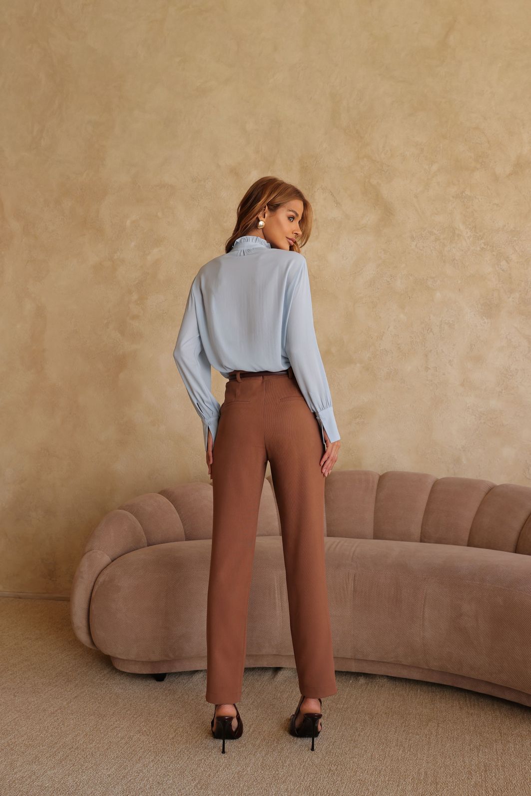 Blusa Crepe Com Nervuras Manga Longa - Doce Flor