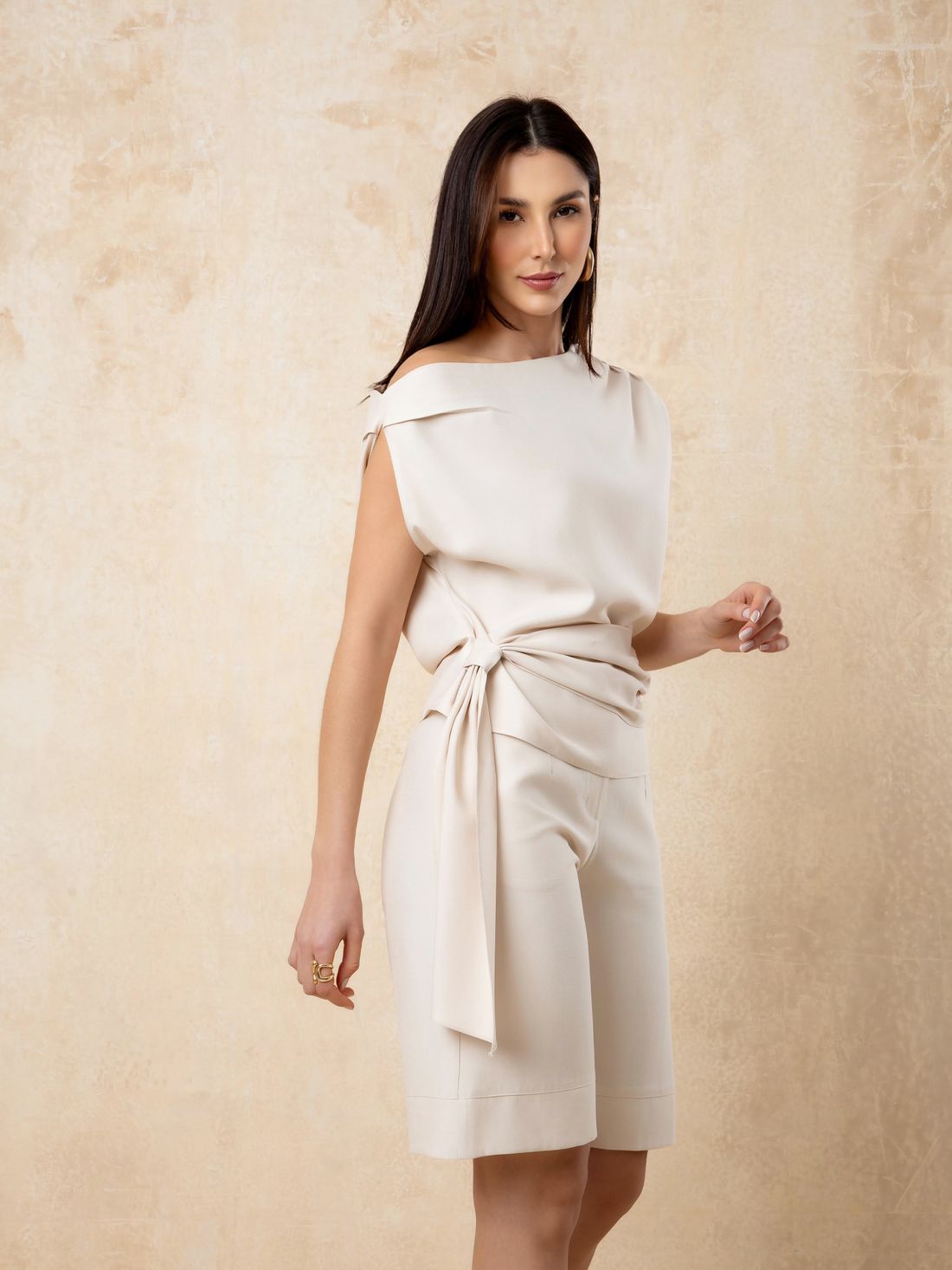 Maxi Bermuda Com Detalhe No Cós - Doce Flor Maxi Bermuda Com Detalhe No Cós - Doce Flor