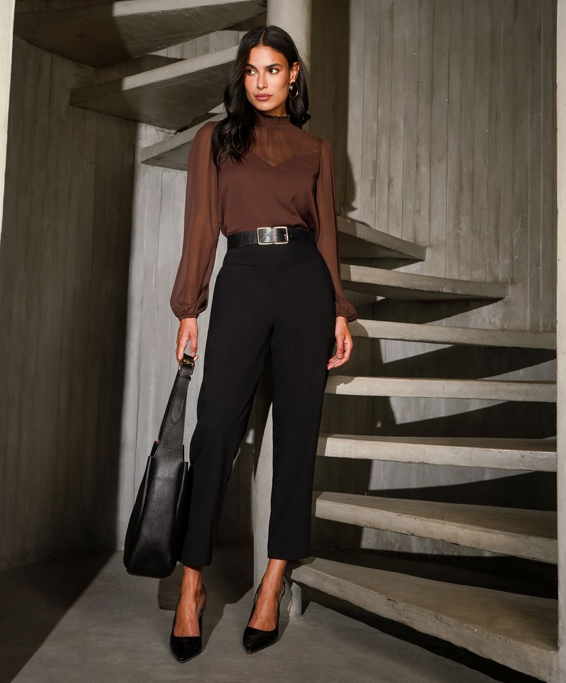 Blusa Yoryu Gola Lastex Manga Longa - Donna Ritz