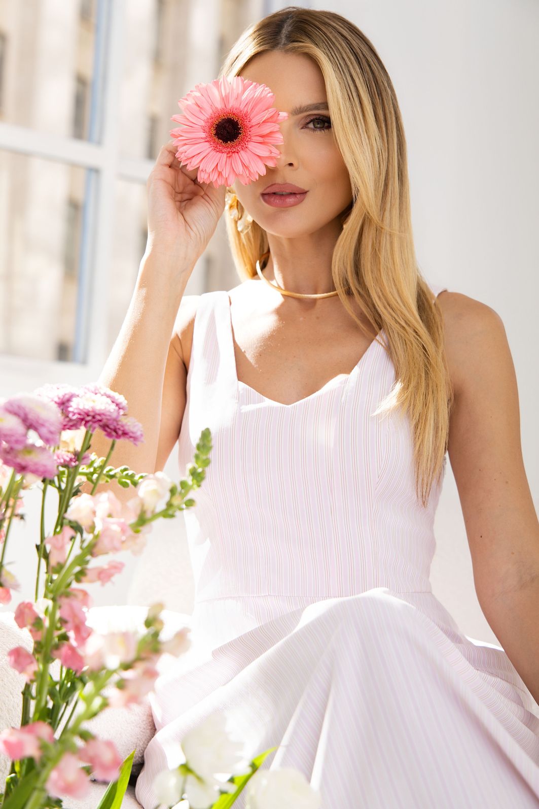 Vestido Tricoline Listrado - Donna Ritz