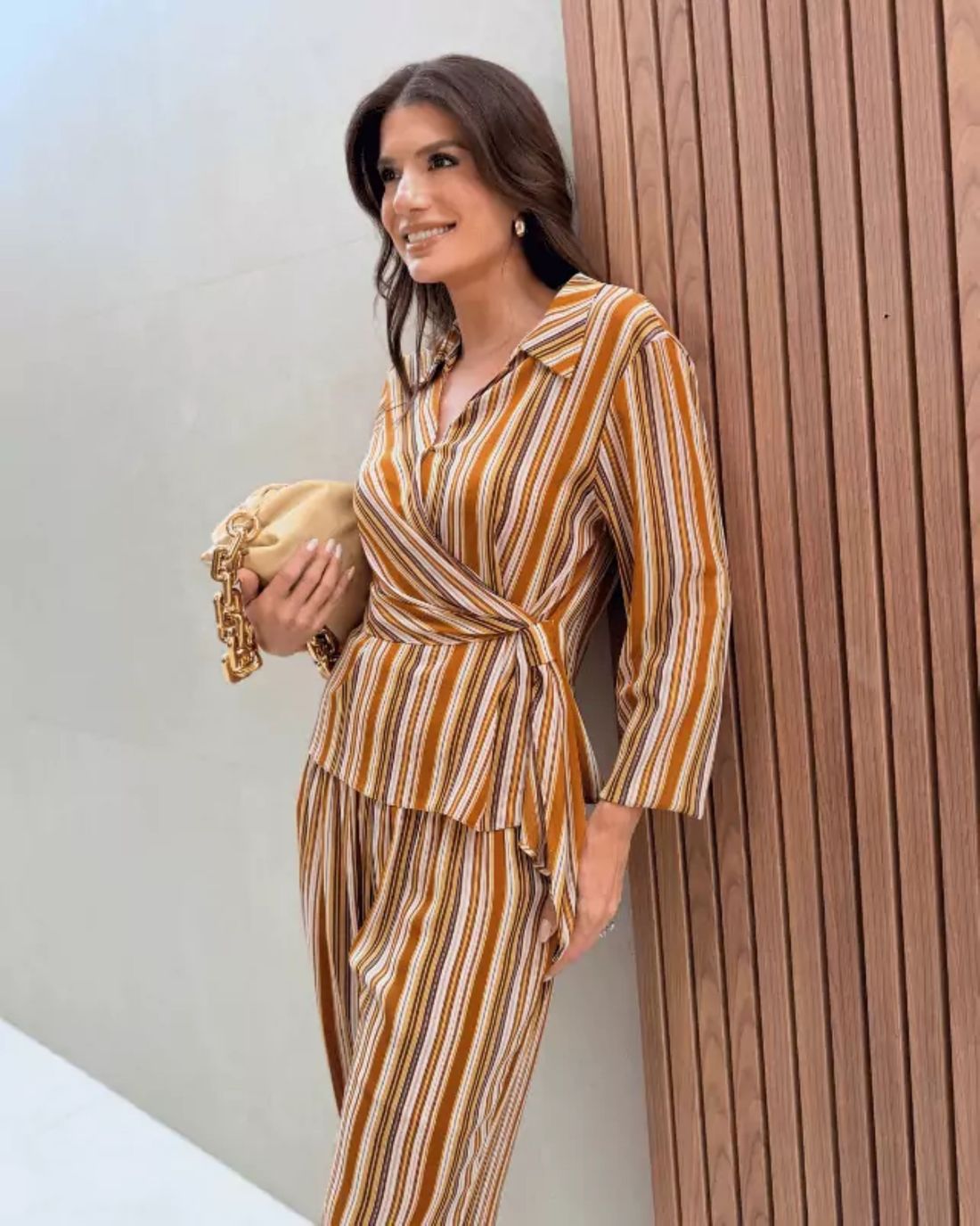 Blusa Listrada Transpassada - Donna Ritz