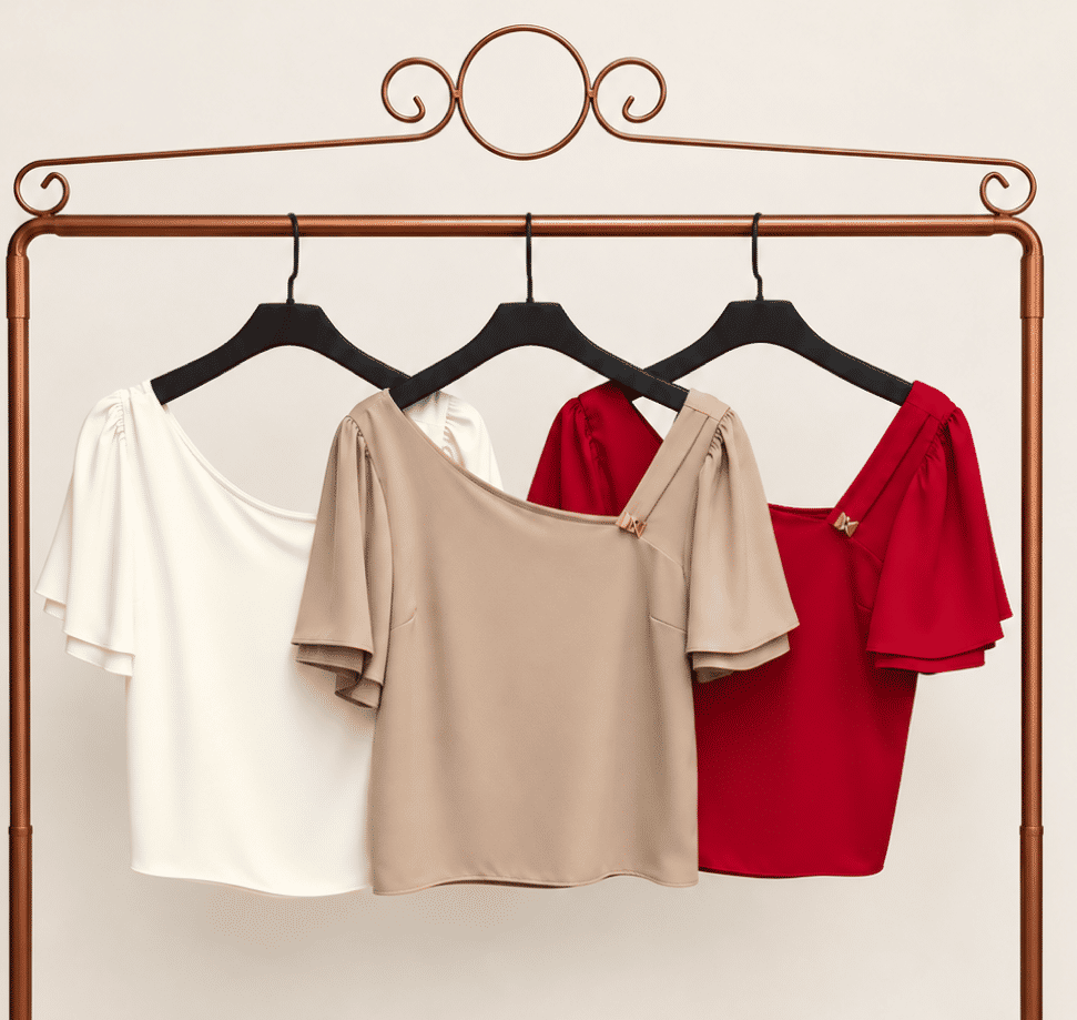 Blusa Crepe Decote Assimétrico Com Fivela - Milalai Blusa Crepe Decote Assimétrico Com Fivela - Milalai