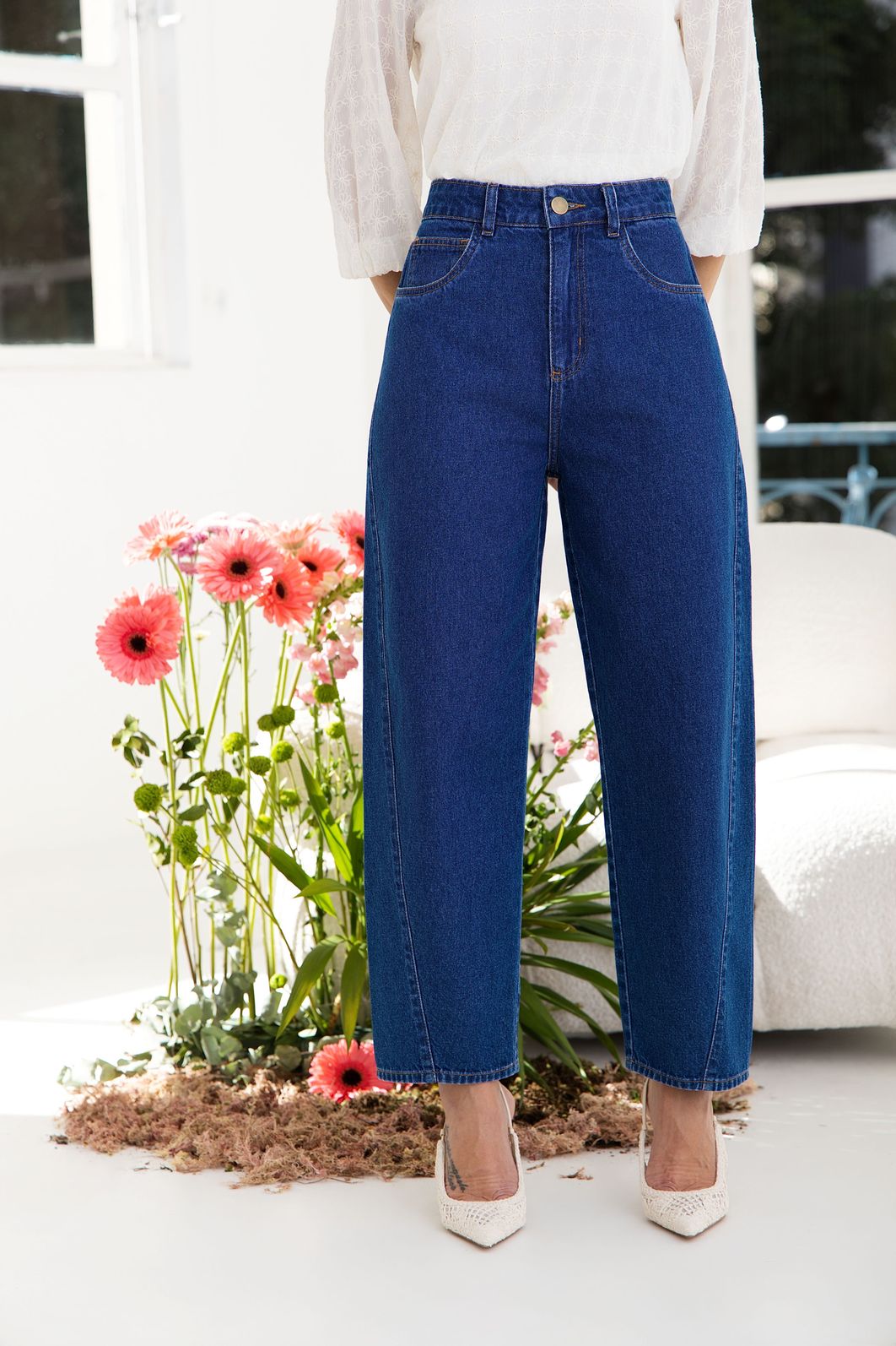 Calça Barrel Jeans - Donna Ritz Calça Barrel Jeans - Donna Ritz