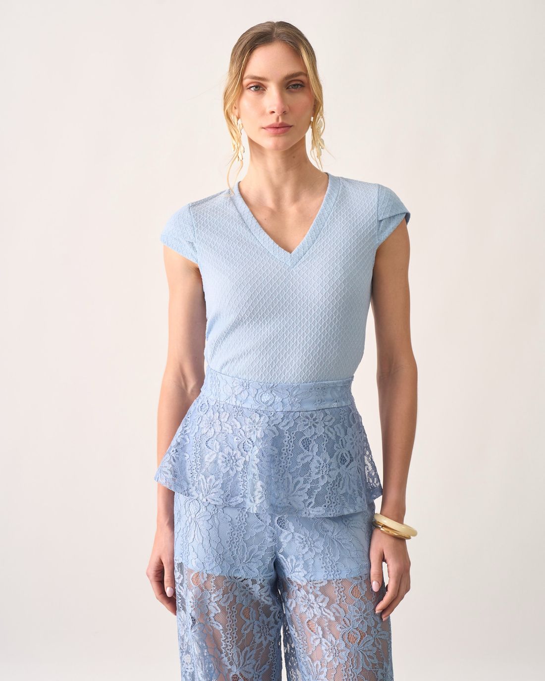Blusa Malha Maquinetada Decote V - Milalai Blusa Malha Maquinetada Decote V - Milalai