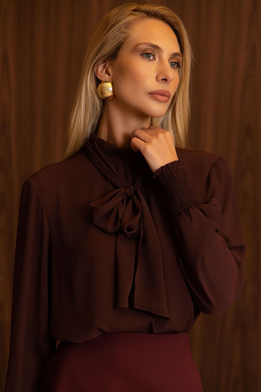 Blusa Gola Lenço Yoryu - Donna Ritz