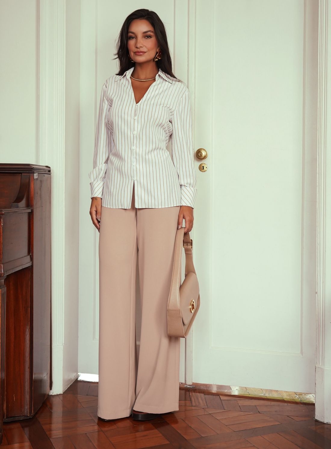 Camisa Listrada Amarração - Donna Ritz