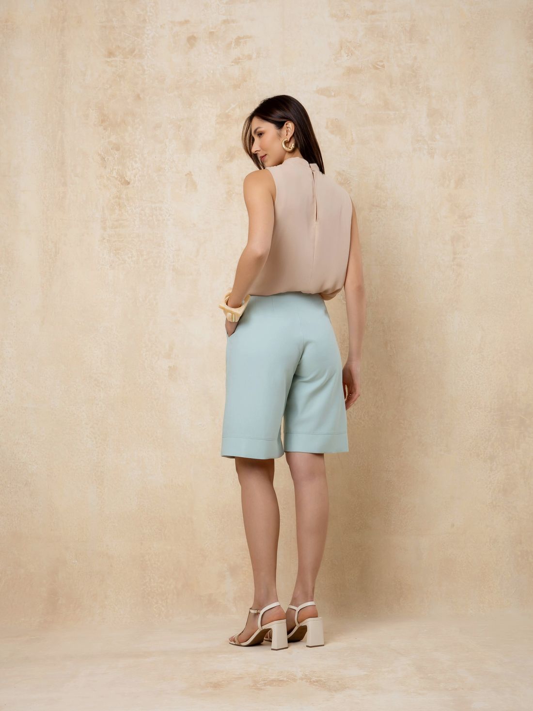 Blusa Crepe Cavada Pregas - Doce Flor