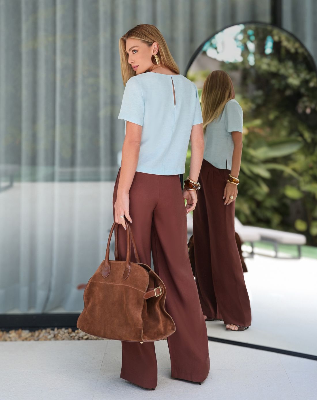 Blusa Manga Curta Pregas - Doce Flor