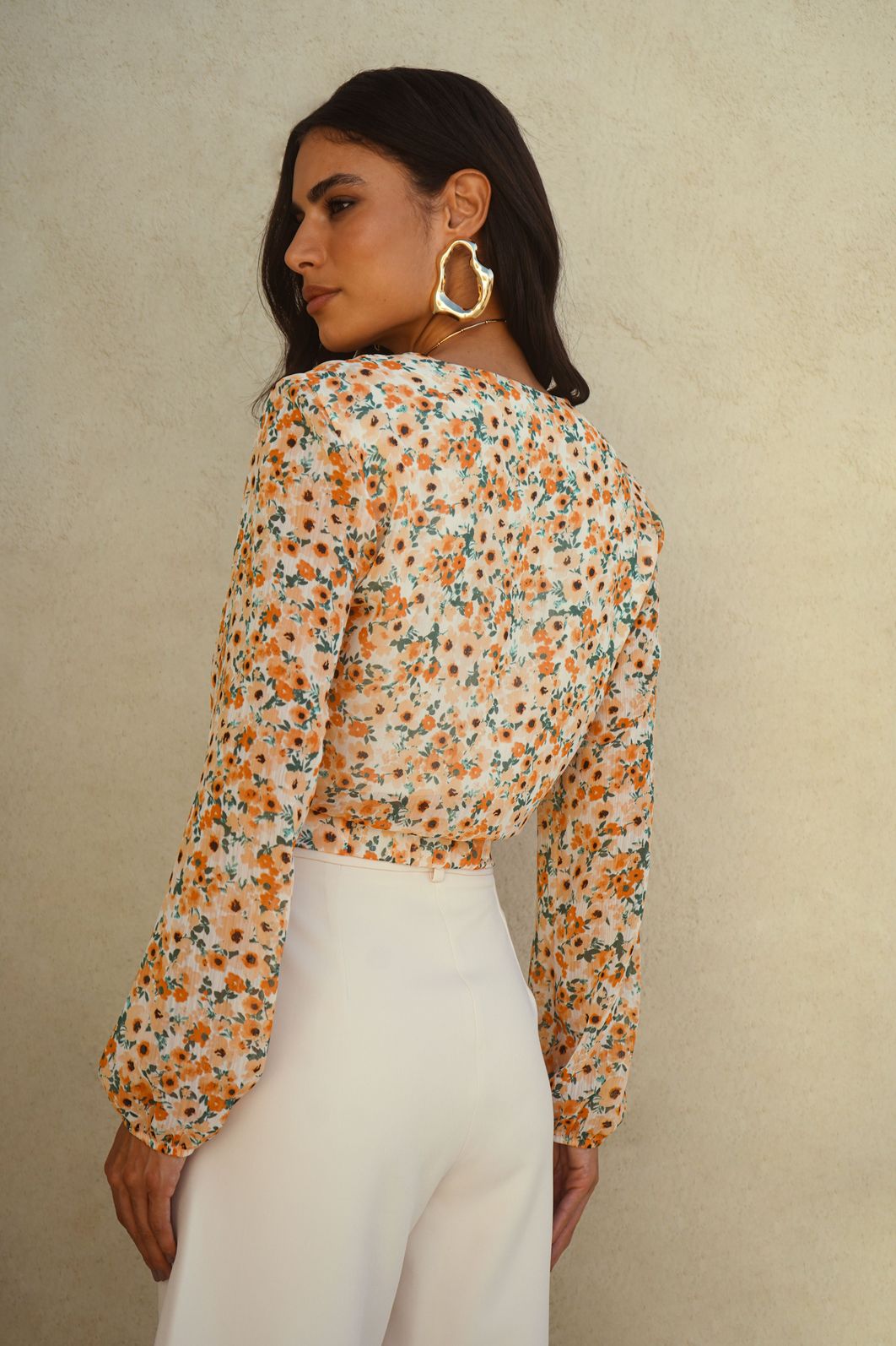 Blusa Cropped Floral Faixa - Donna Ritz Blusa Cropped Floral Faixa - Donna Ritz