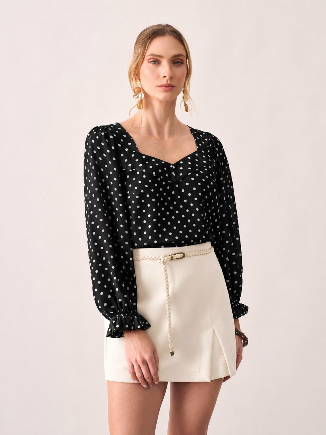Blusa Crepe Manga Longa Poás - Milalai Blusa Crepe Manga Longa Poás - Milalai