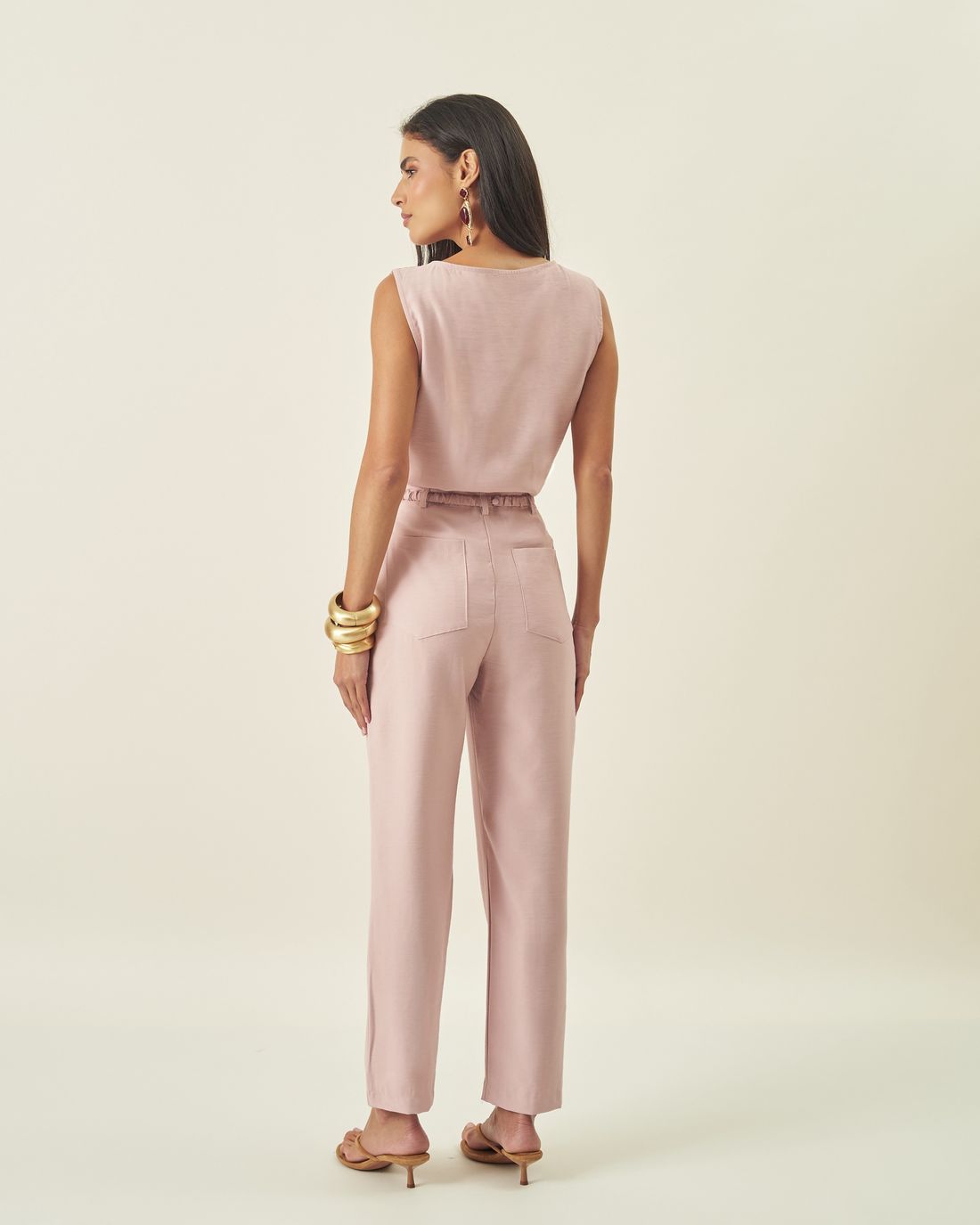 Calça Marrant Cinto Elástico Fivela - Milalai Calça Marrant Cinto Elástico Fivela - Milalai