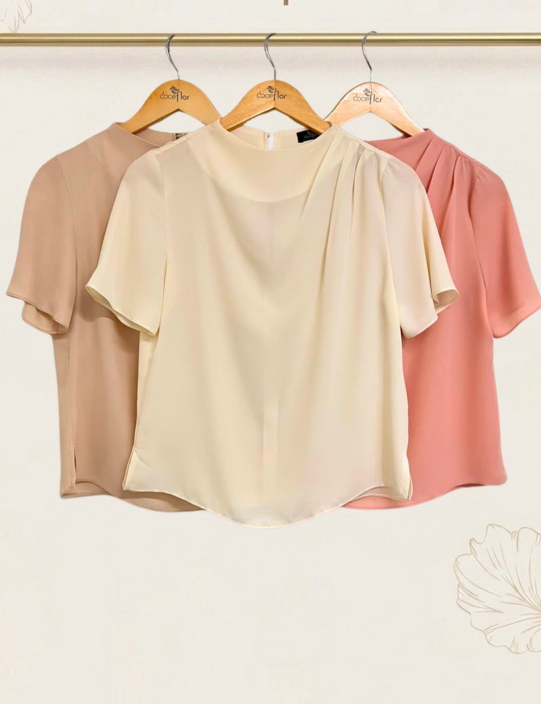 Blusa Crepe Manga Franzida - Doce Flor