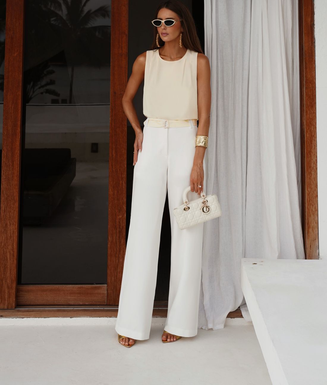 Blusa Pregas No Ombro E Cinto - Doce Flor