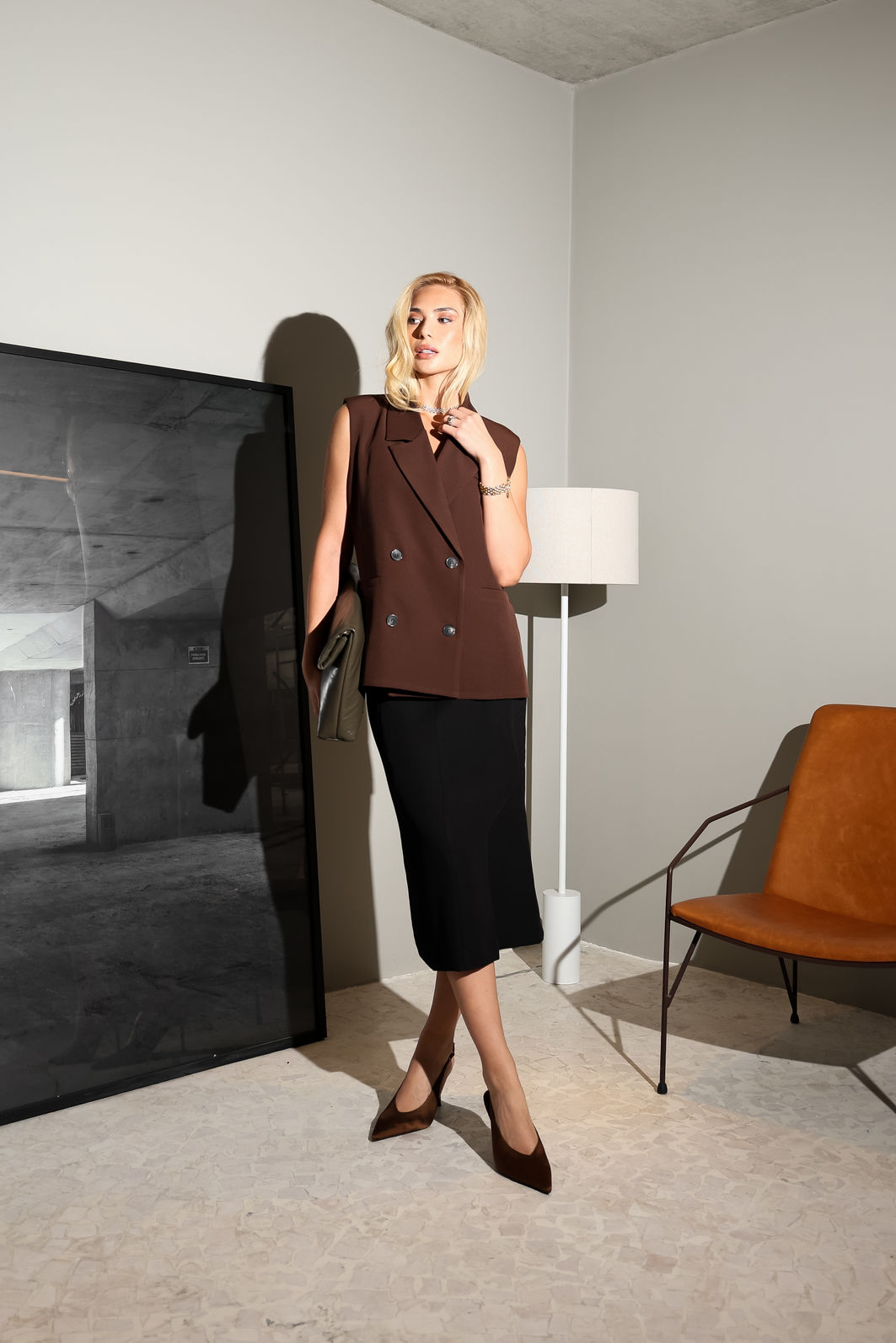 Colete Alfaiataria Alongado Transpassado - Doce Flor