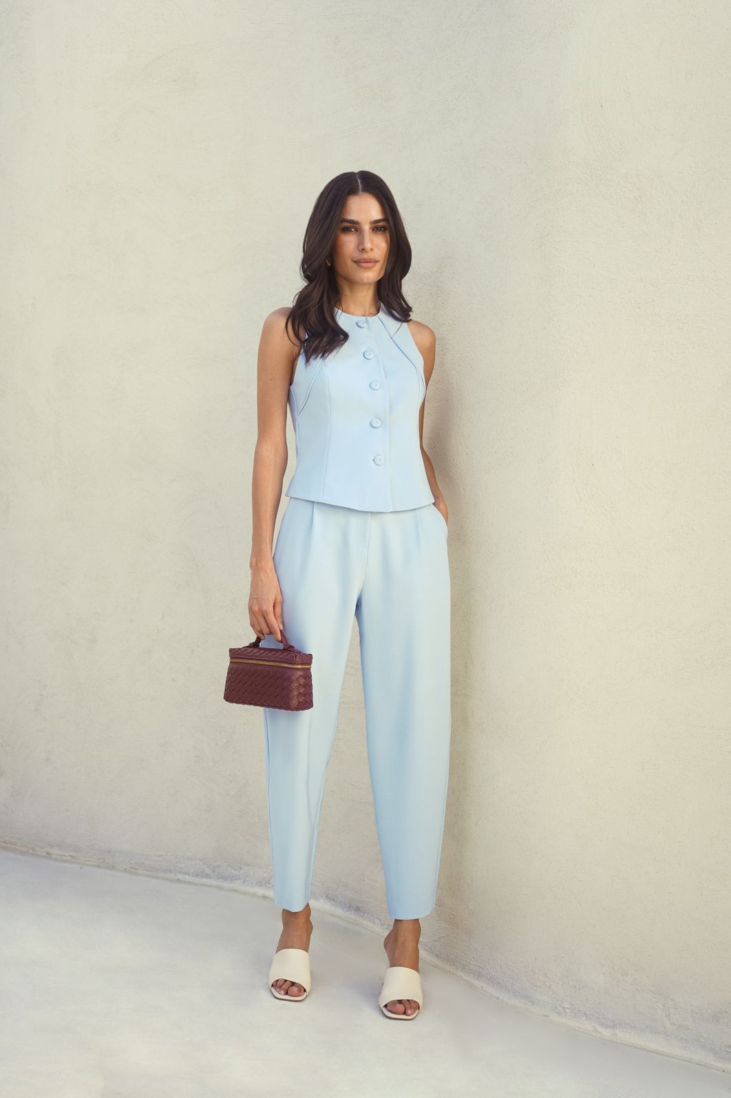 Calça Barrel Prega Span - Donna Ritz Calça Barrel Prega Span - Donna Ritz