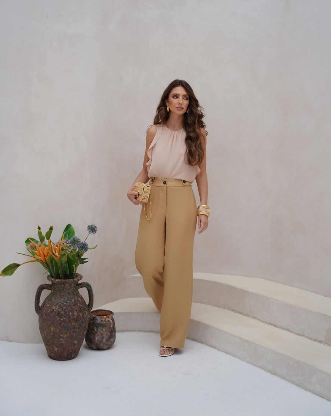 Blusa Cavada com Jabots - Doce Flor