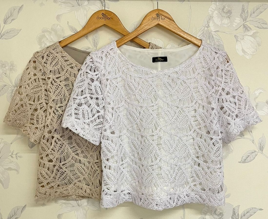 T  shirt De  Crochet- Doce Flor