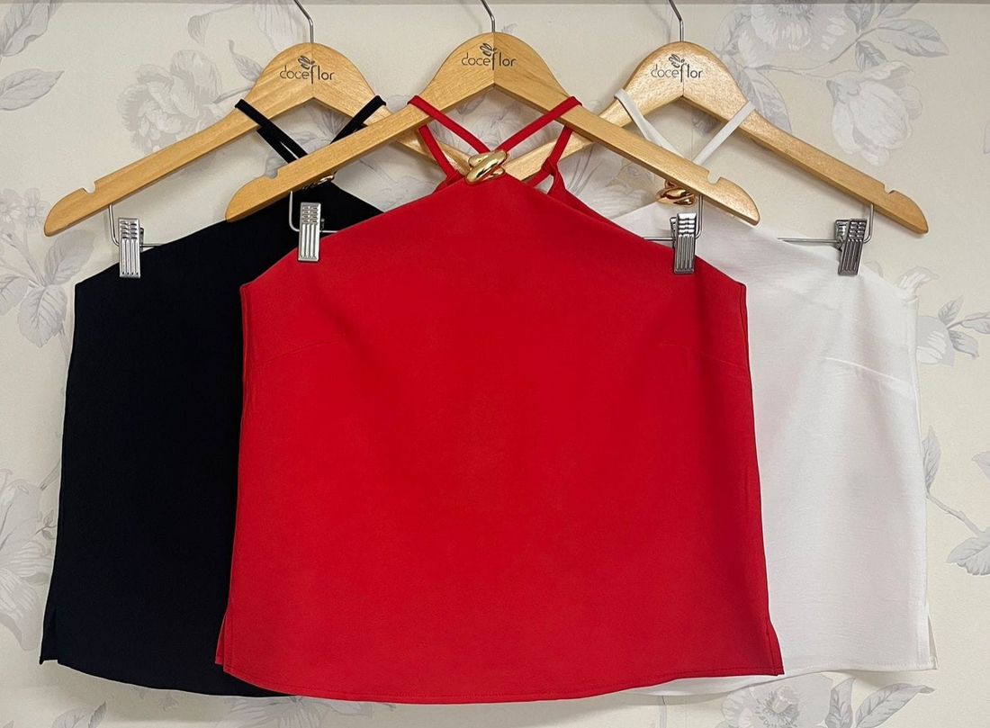 Blusa Cavada Aviamento Decote - Doce Flor