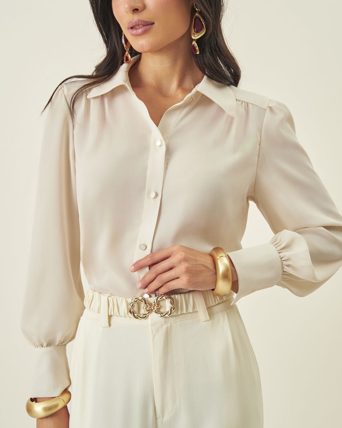 Camisa Crepe Botão Orgânico - Milalai