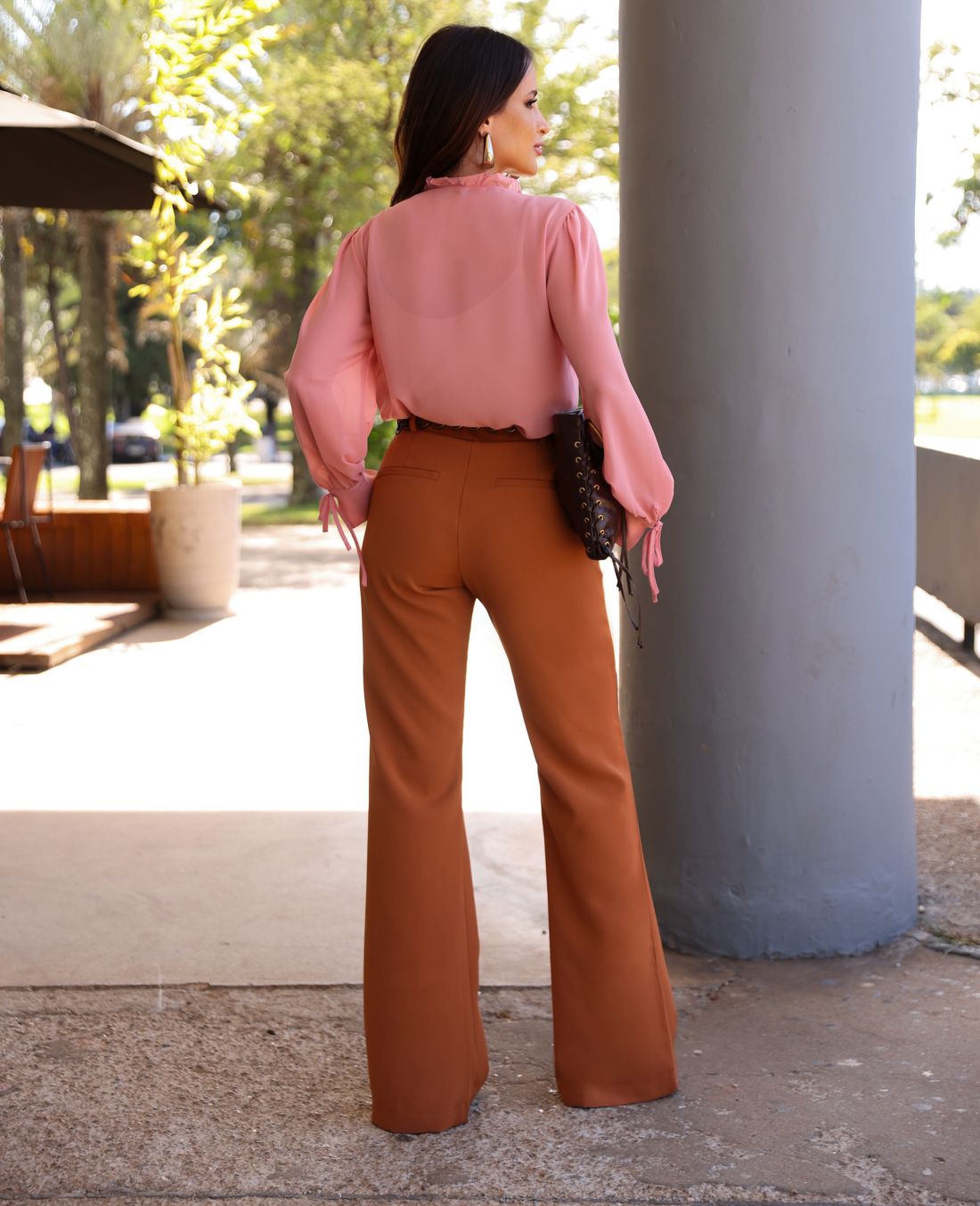 Blusa Manga Longa Com Amarração - Doce Flor