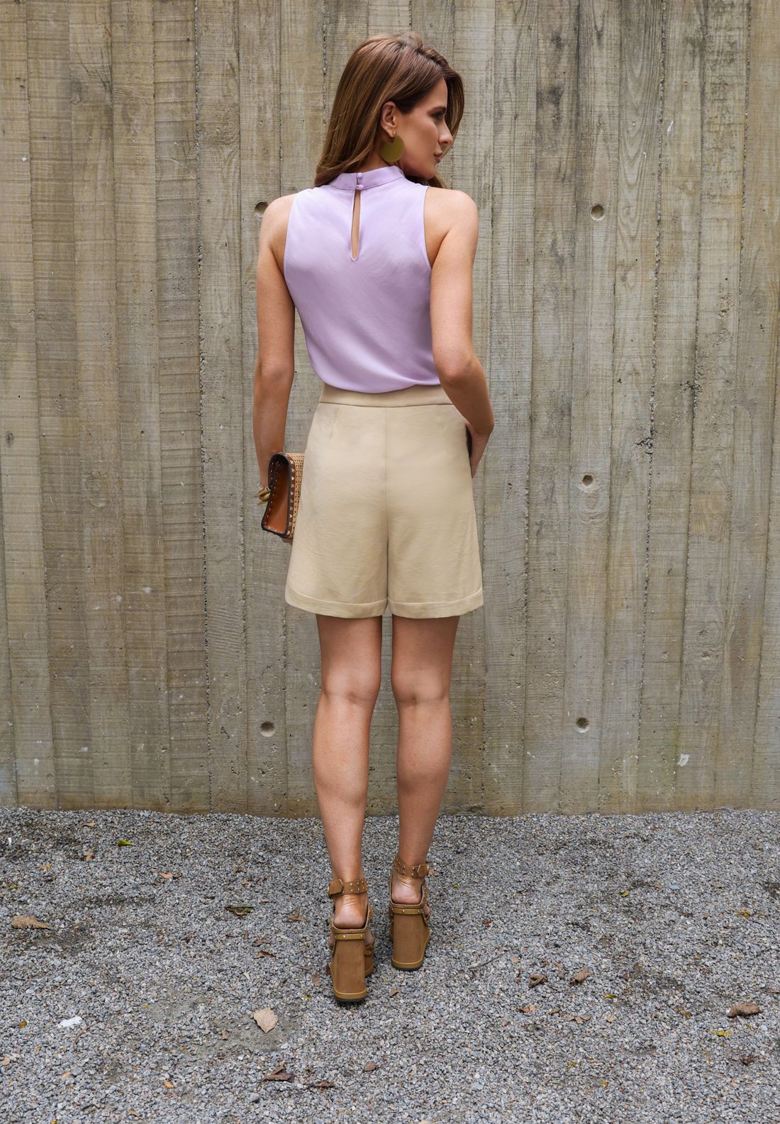 Shorts Com Faixa Cós - Doce Flor Shorts Com Faixa Cós - Doce Flor