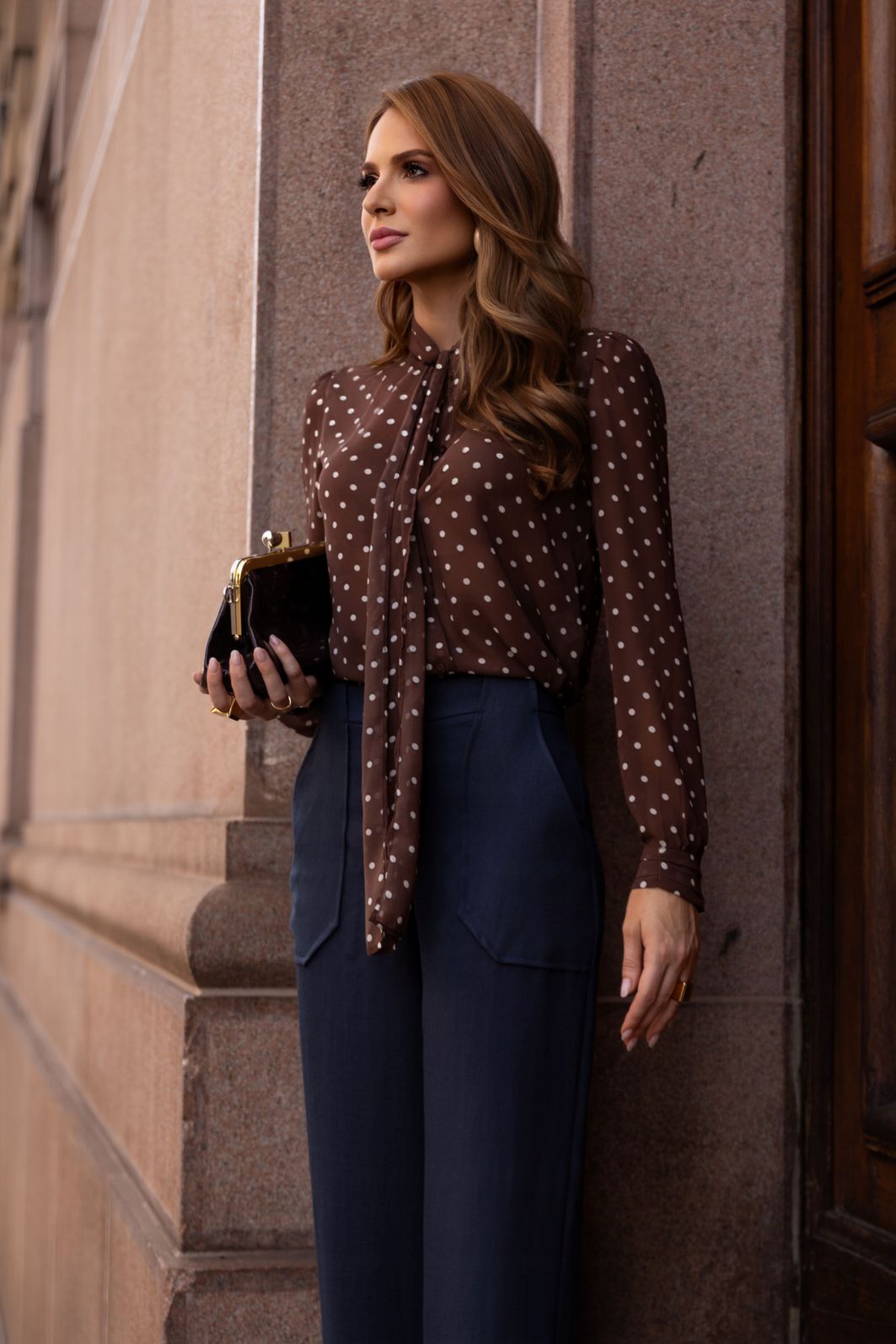 Camisa Crepe Gola Laço Poás - Doce Flor