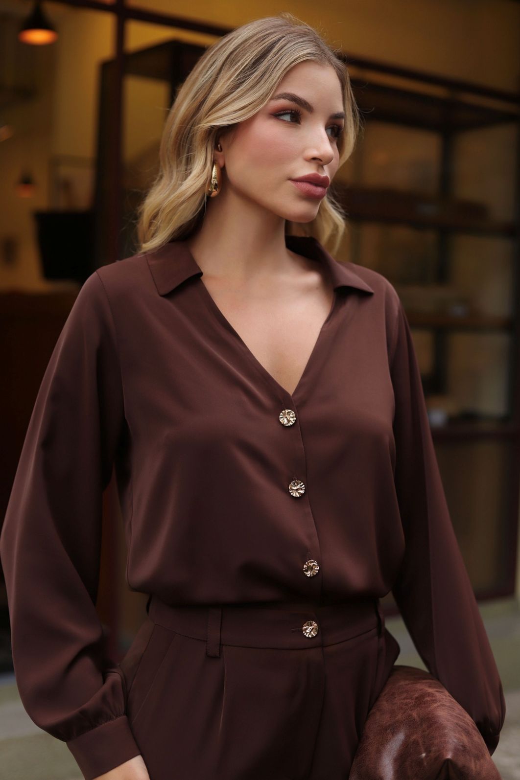 Calça Reta Pregas - Doce Flor