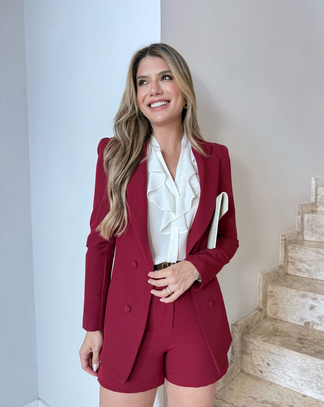 Blazer Alfaiataria Alongado Manga Bufante - Doce Flor