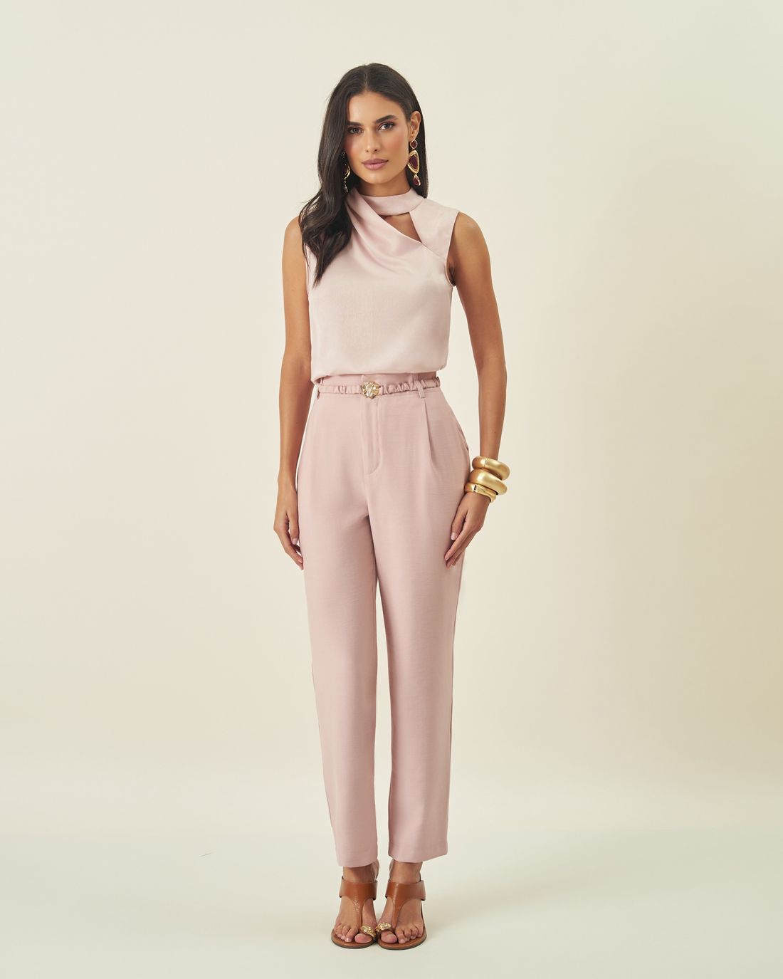 Calça Marrant Cinto Elástico Fivela - Milalai Calça Marrant Cinto Elástico Fivela - Milalai