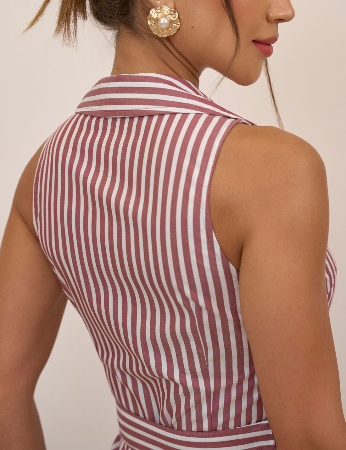 Vestido Meggie Tricoline Listrado - Unique Chic Vestido Meggie Tricoline Listrado - Unique Chic