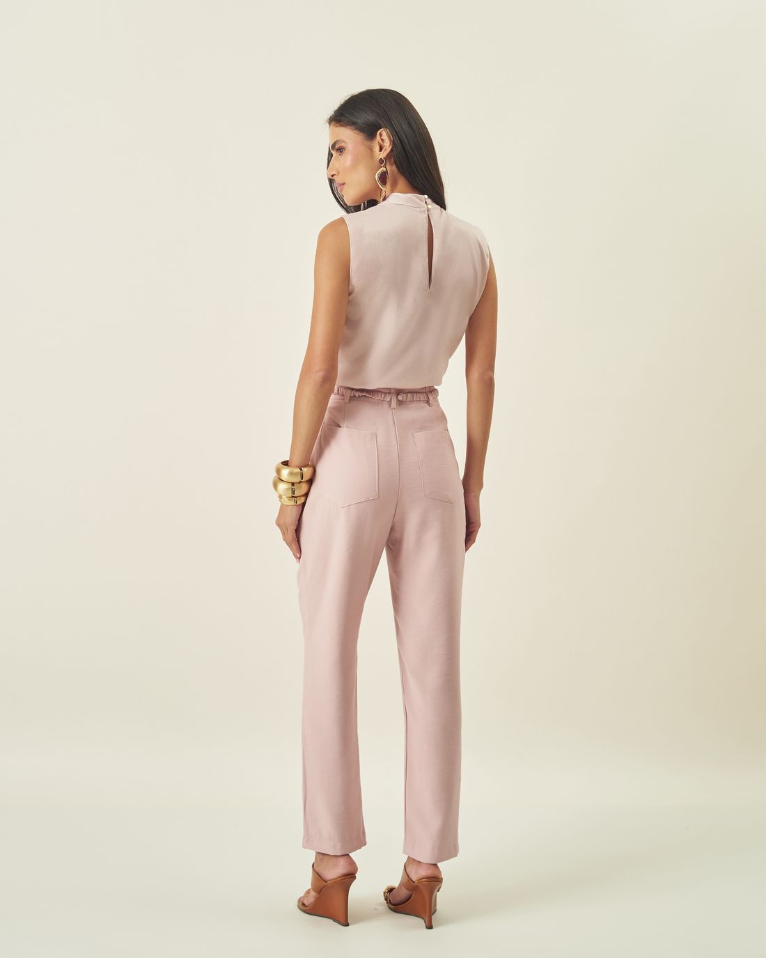Calça Marrant Cinto Elástico Fivela - Milalai Calça Marrant Cinto Elástico Fivela - Milalai