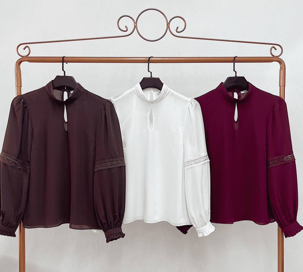 Blusa Crepe Manga Longa Com Entremeio - Milalai Blusa Crepe Manga Longa Com Entremeio - Milalai