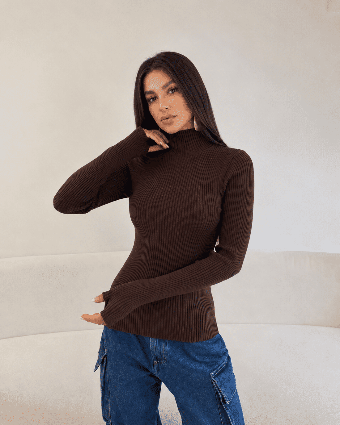 Blusa Feminina Cacharrel Canelada em Tricot Modal Dedinho Blusa Feminina Cacharrel Canelada em Tricot Modal Dedinho