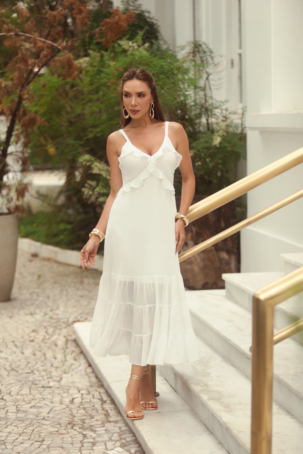 Vestido Juliana Yoryu Babados - Donna Ritz