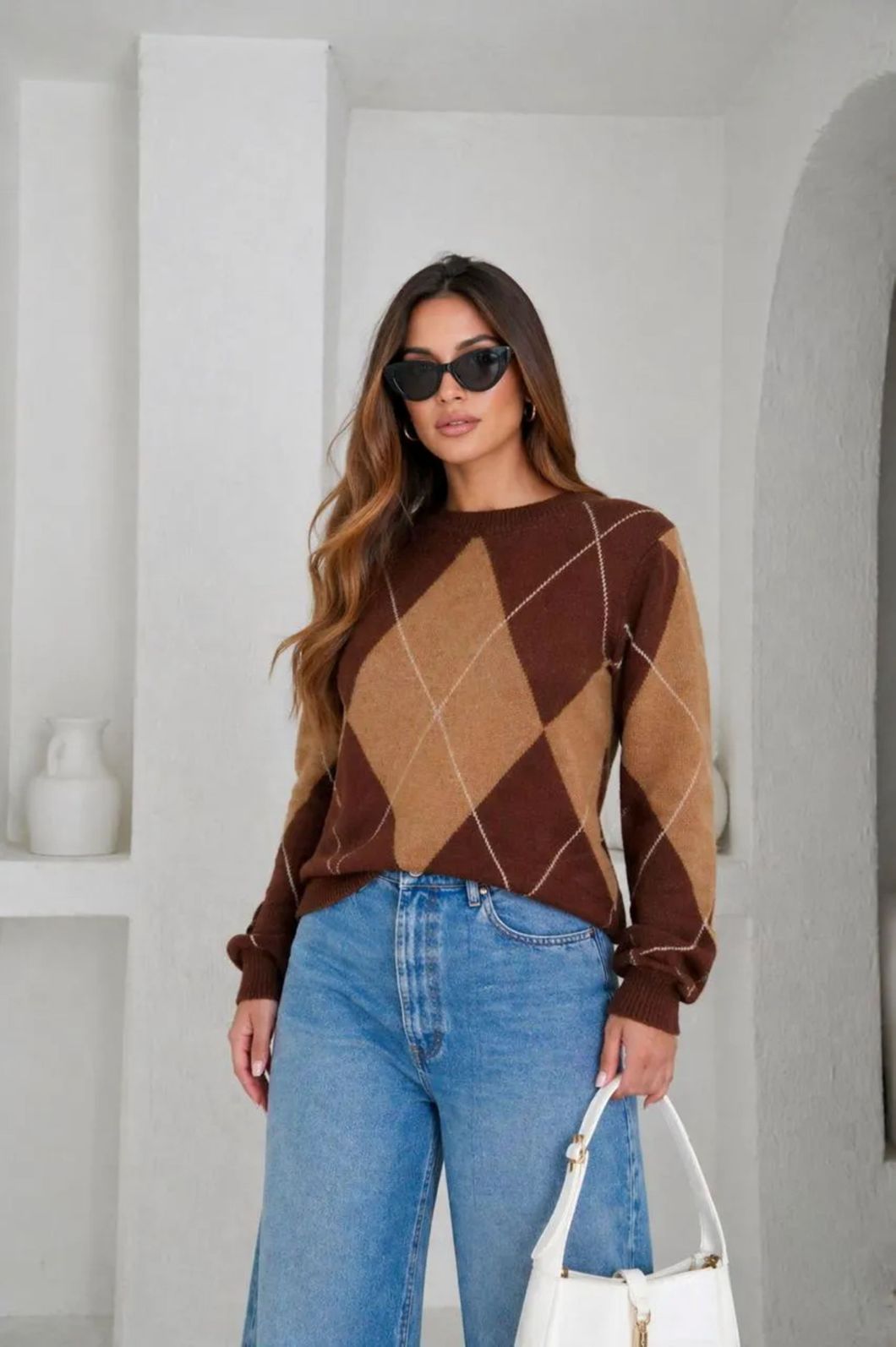 Blusa Tricot Estampa Escocesa Blusa Tricot Estampa Escocesa