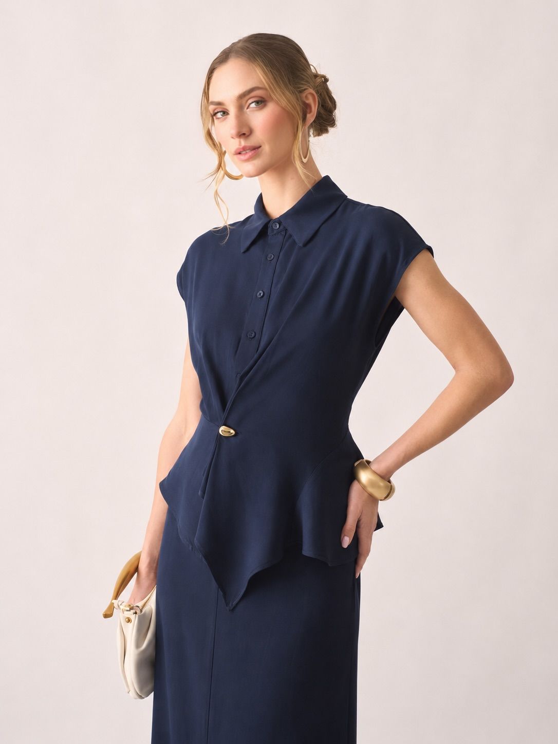 Camisa Viscose Twill Assimétrico - Milalai Camisa Viscose Twill Assimétrico - Milalai