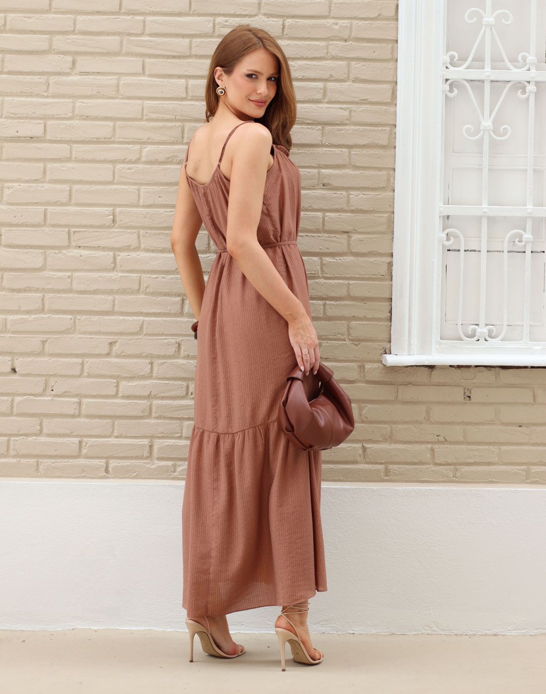 Vestido Longo Viscose Alças Finas - Doce Flor